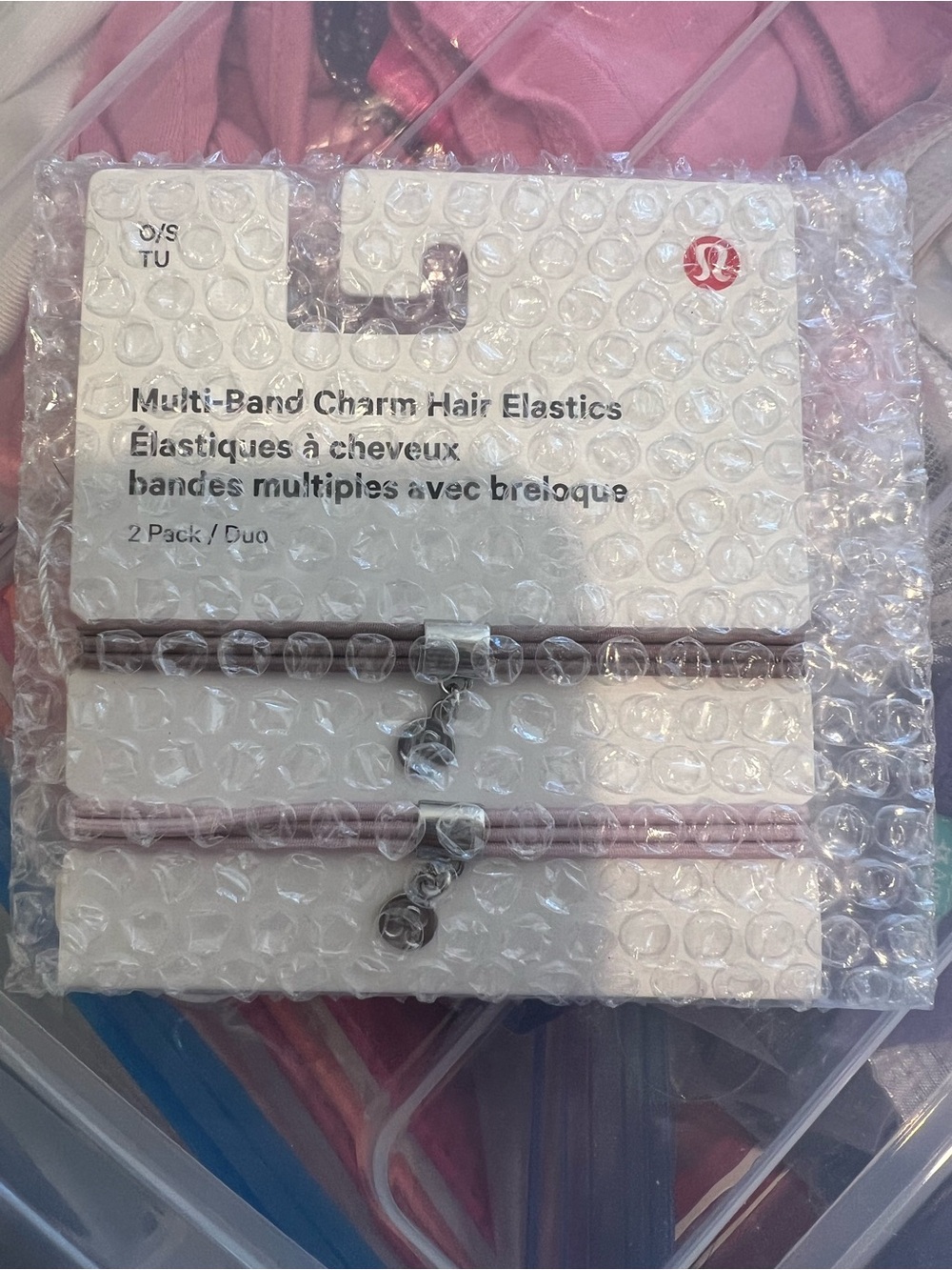 lululemon athletica Multi-Band Charm Hair Elastics in Brown and Light Pink